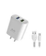 Y TU LO QUIERES COM 0000 0059 Cargador para celular USB x2, 5V 2.4A, Incluye Cable Tipo C