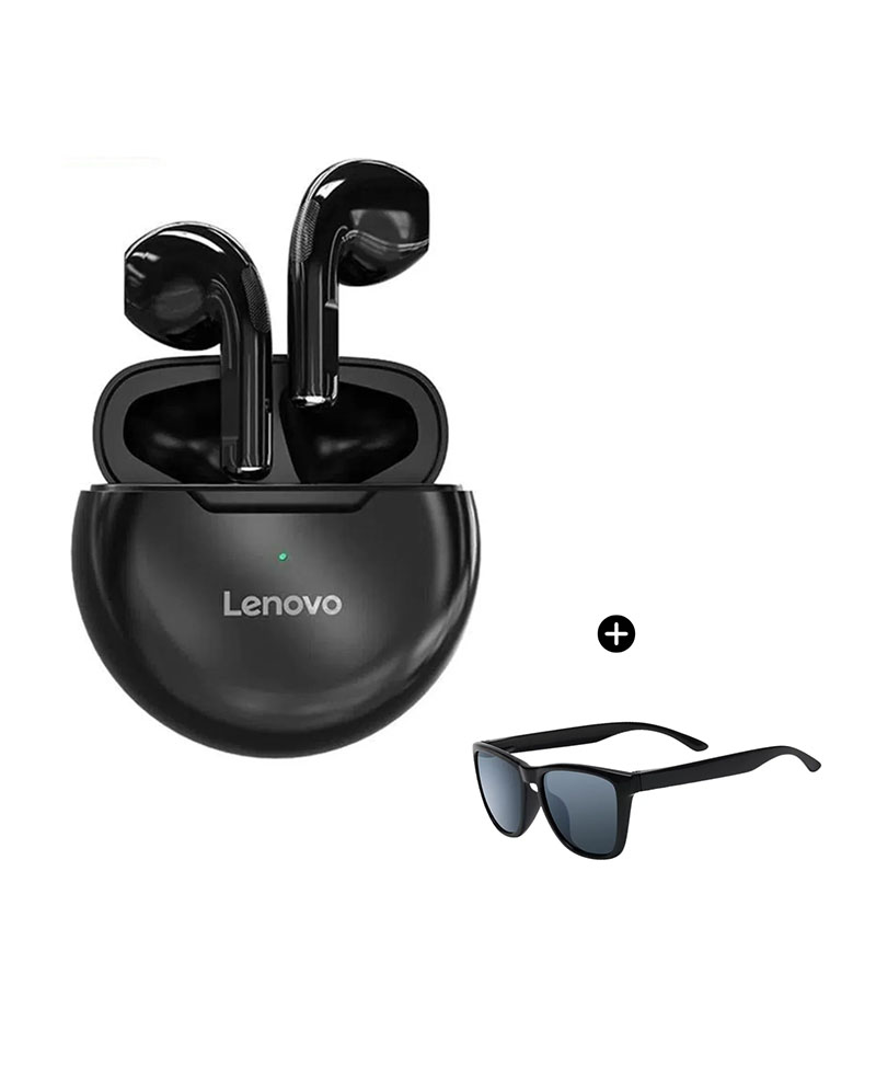 Y TU LO QUIERES COM 0000 0068 Audífonos Inalámbricos Lenovo HT38 negro + Lentes clasicos de regalo