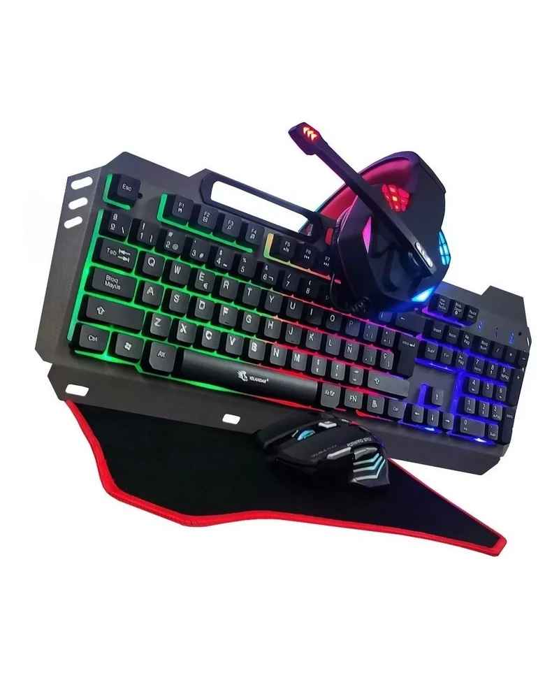 Y TU LO QUIERES COM 058 KIT GAMER PC TECLADO METAL MOUSE AUDIFONO MOUSEPAD K1099 D